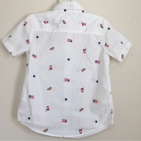 Carter's little boys white button up short sleeve shirt XS/4-5 - Picture 2 of 12